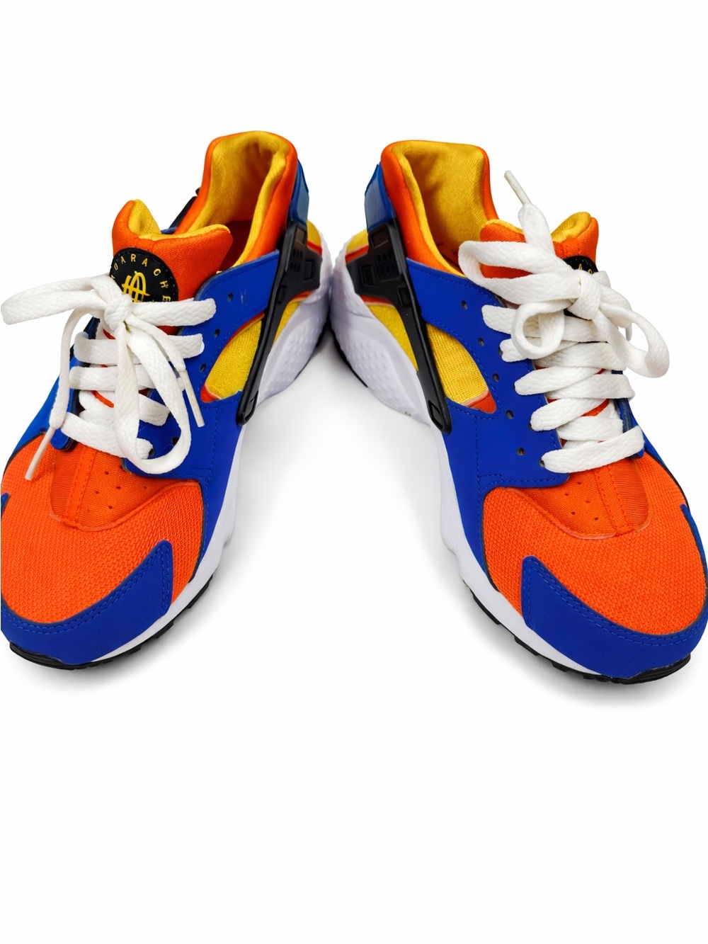 Nike Kids Orange and Blue Athletic Sneakers with Yellow Accents